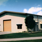 Small steel office and warehouse building