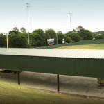 Steel green batting cage recreational building