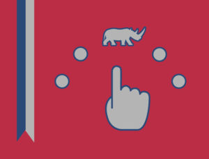 iconic image of a pointing finger choosing a RHINO from the selections.