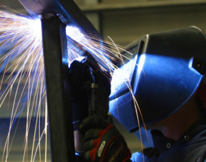 Photo of a welder at work.