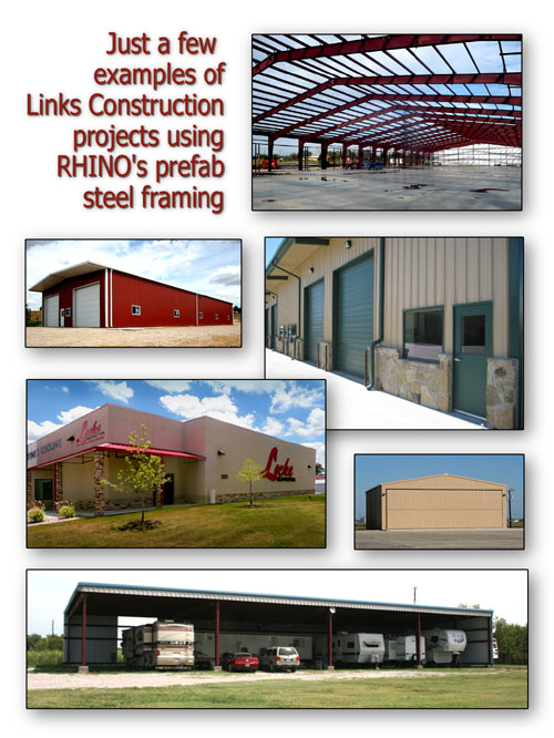 Examples of RHINO Steel Buildings by Links Construction