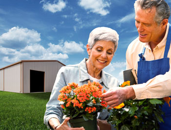A couple enjoying the health benefits of steel buildings