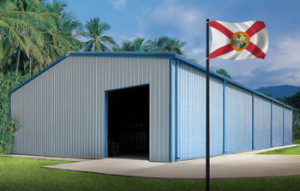 Steel Buildings Florida with state flag