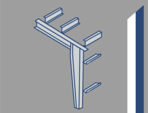 Icon image of a rigid steel building frame.