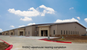 Massive RHINO steel warehouse in an industrial park in Texas