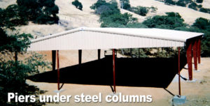 Photo of a shade shelter built on piers.