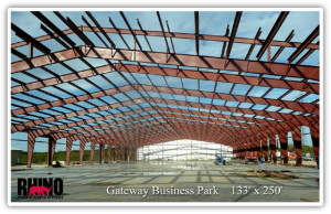 Photo of Gateway Business Park's steel warehouse under construction in Texas