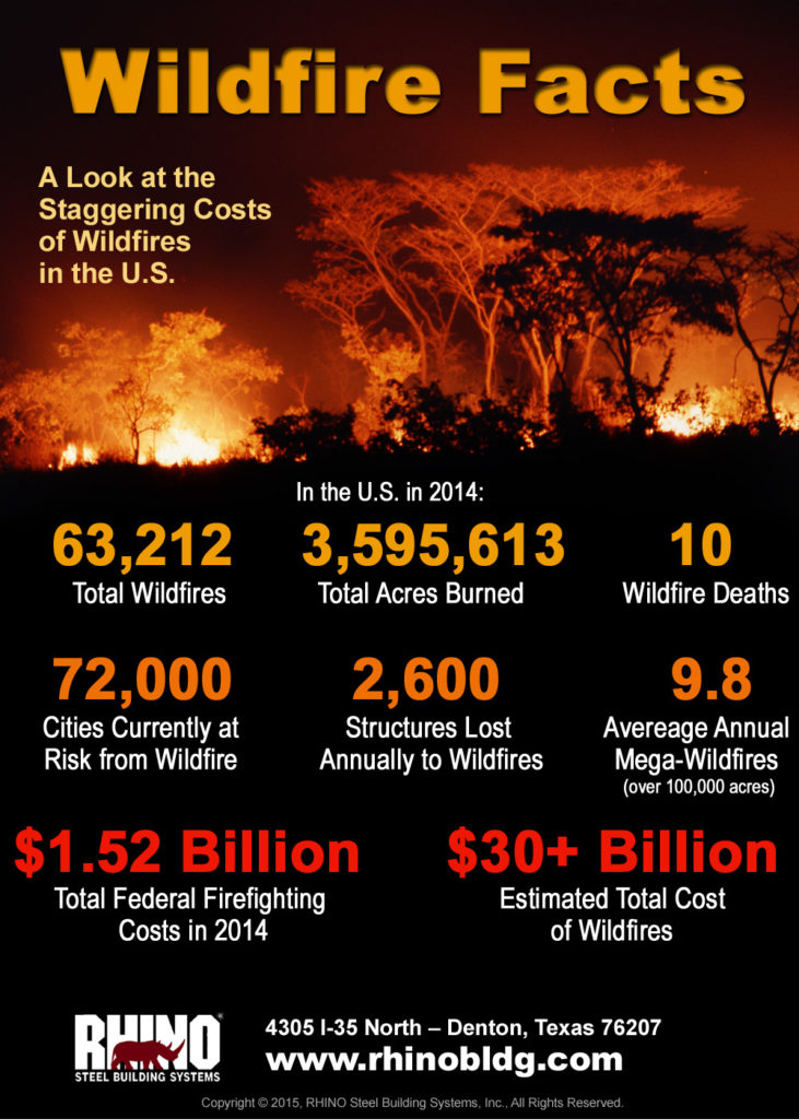 Infographic with facts about Wildfires in the U.S.