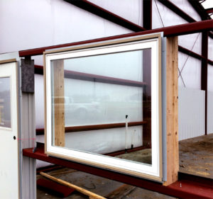Photo of framing windows in steel buildings.