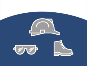 Icon depicting the safety apparel needed when construction steel building kits.