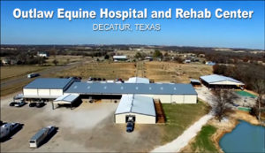 Overhead view of Outlaw Equine's sprawling vet clinic and rehab center.