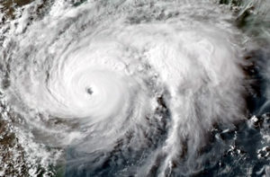 NOAA satellite image of Hurricane Harvey.