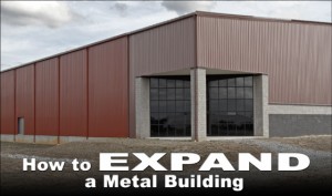 Reddish-brown metal building with brick-trimmed corner entrance