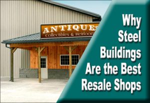 photo of an antique shop exterior as an example of steel building resale shops