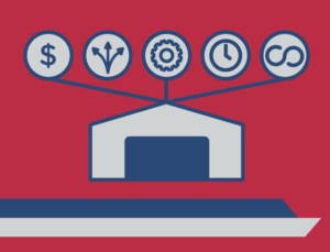 Icon depicting the five reasons prefab industrial buildings dominate construction today.