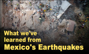 overhead view of collapsed building in Mexico City earthquake in 2017