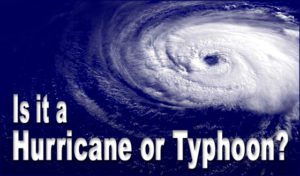 satellite view of a churning Atlantic hurricane