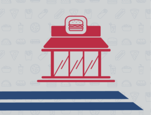 graphic icon representing steel buildings for fast food restaurants