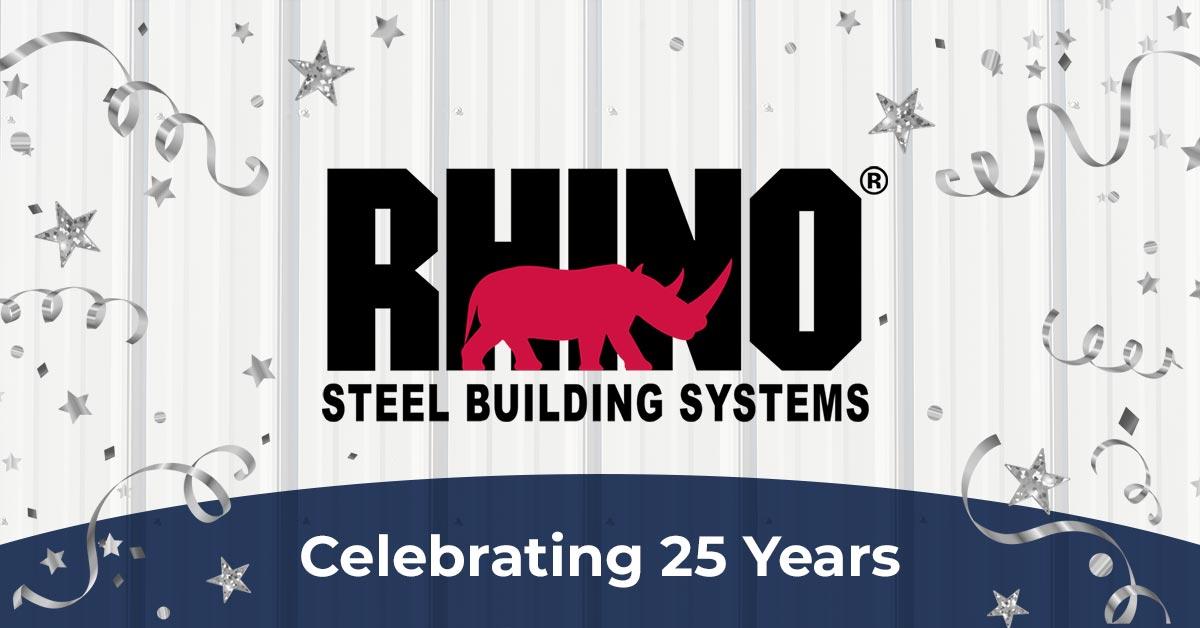 RHINO logo and "Celebrating 25 years" 